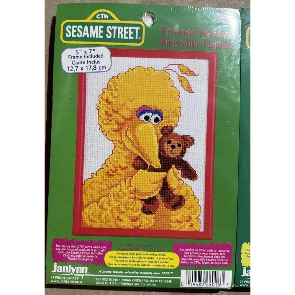 Sesame Street Bert Ernie Big Bird Counted Cross Stitch 5x7 Jaylynn #68-11 68-16